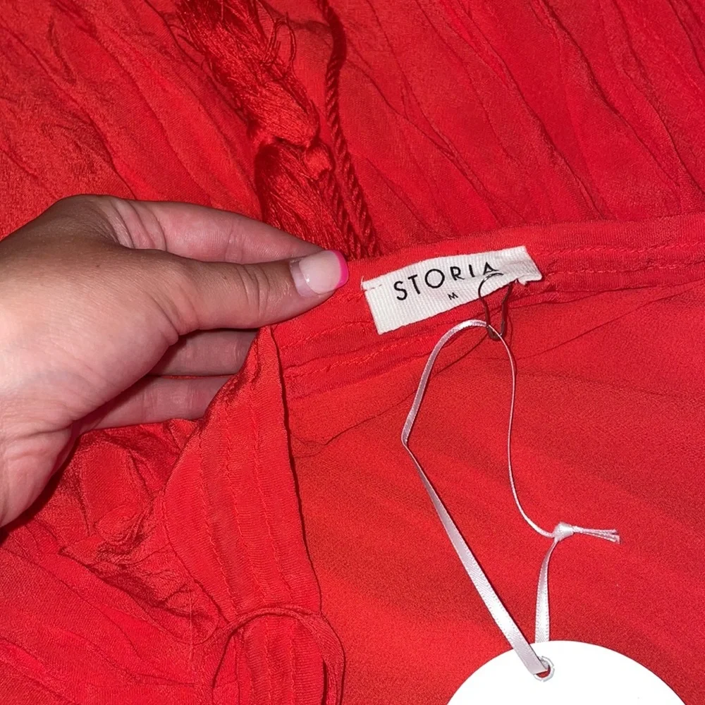 NWT Bright Red Triple Threads Ruffle Dress - Picture 6 of 6